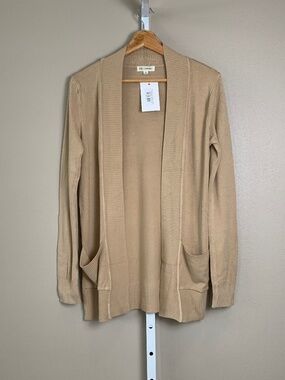 Fsl Apparel Open Front Lightweight Knit Pocket Cardigan Sweater